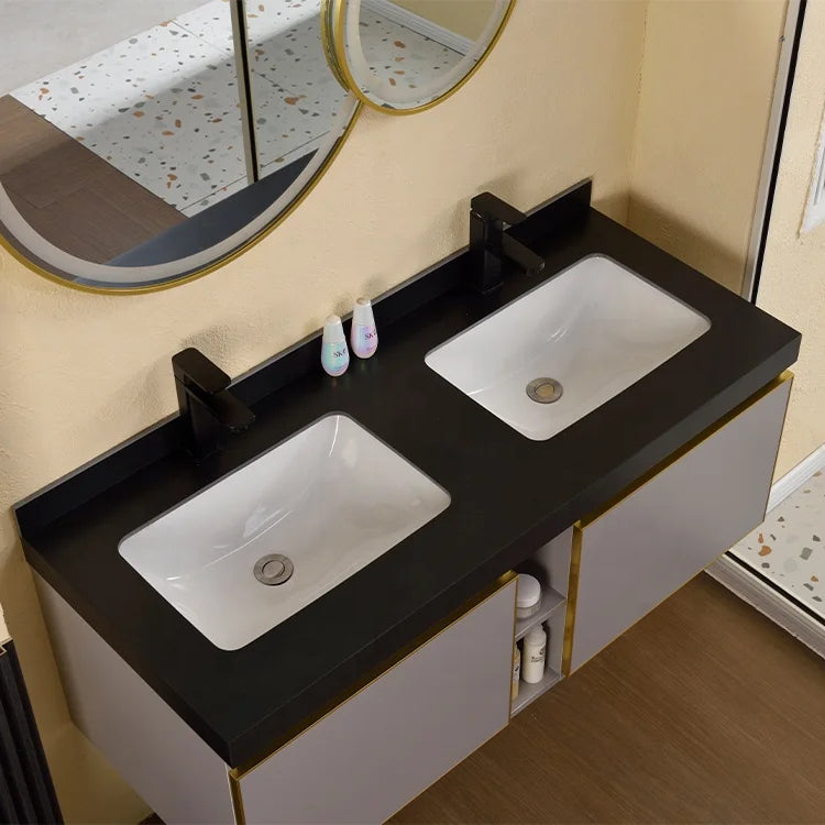 Wall-hung Bathroom Vanities Furniture Mounted Bathroom Waterproof Mirror Cabinet Double Wash Bathroom Cabinet - Problems Solved