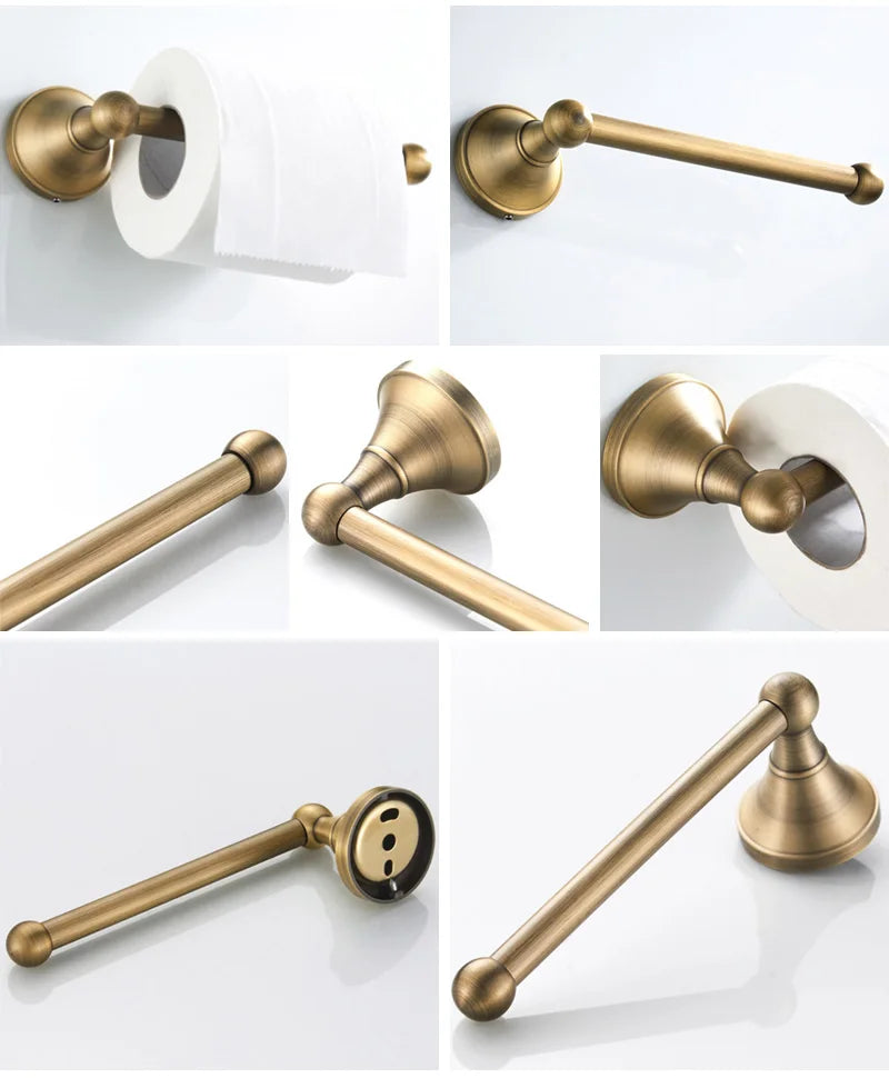 Bathroom Accessories Antique Brass Wall Mounted Toilet Paper Holder