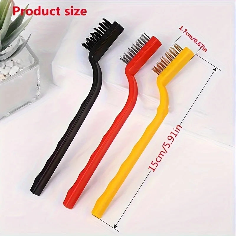 3pcs/gas stove cleaning brush stove range hood cleaning brush household kitchen dead corner decontamination wire brush - Problems Solved