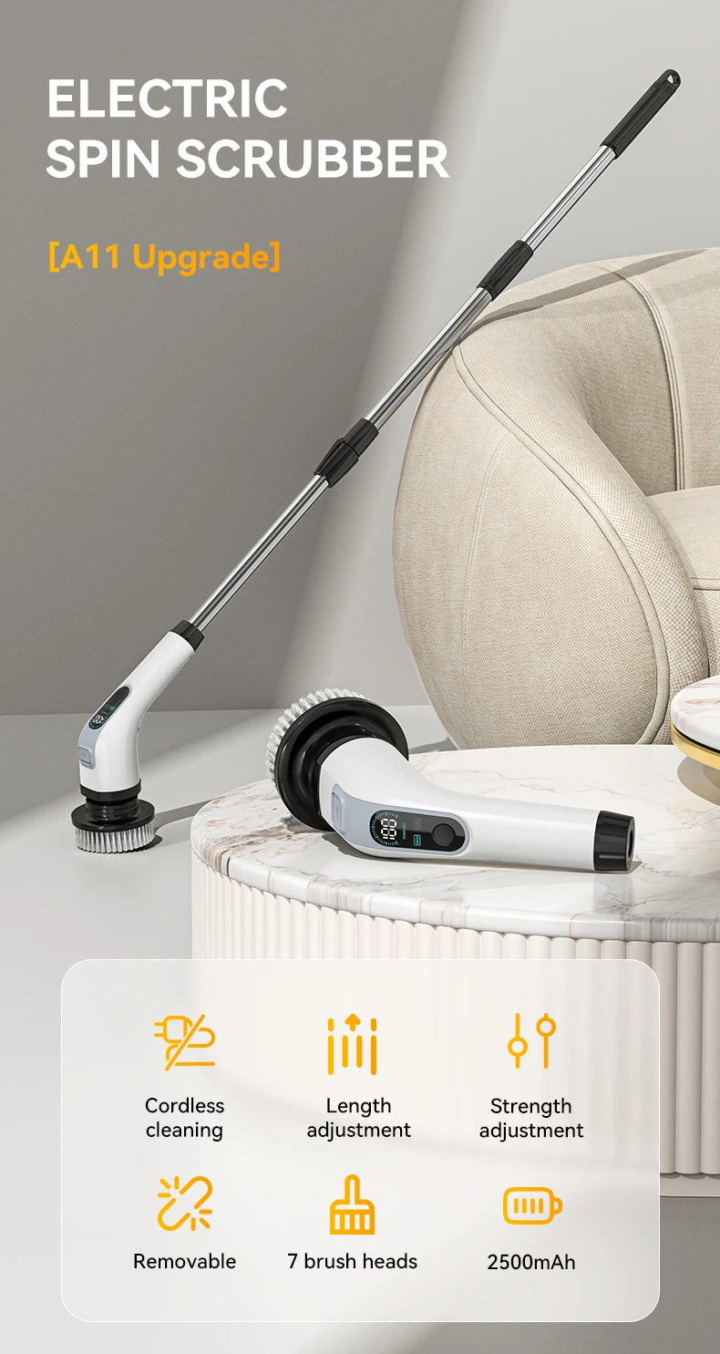 Electric Cleaning Brush Cordless Handheld Shower Scrubber Spin - Problems Solved