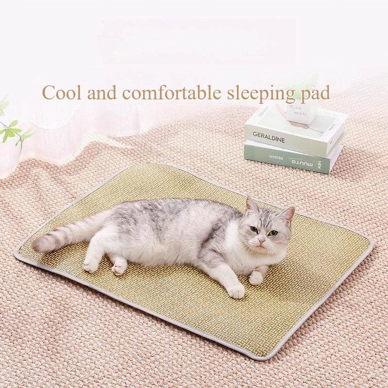 Summer Cooling Gel Pad for Dogs Cats Non Slip Pet Mat Heat Relief Washable Bamboo Bedding Indoor Outdoor Use - Problems Solved