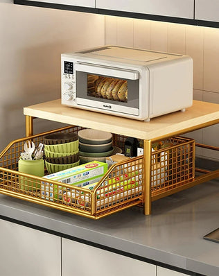 Kitchen Countertop Organizer – Multi-Use Shelf for Microwave, Spices, Coffee Machine & Printer - Problems Solved