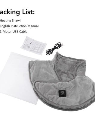 Electric Heating Shoulder Neck Pad USB Heated Back Wrap 3 Heat Level Soft Hot Compress Back Shawl Neck Shoulder Fast Heated Pad - Problems Solved