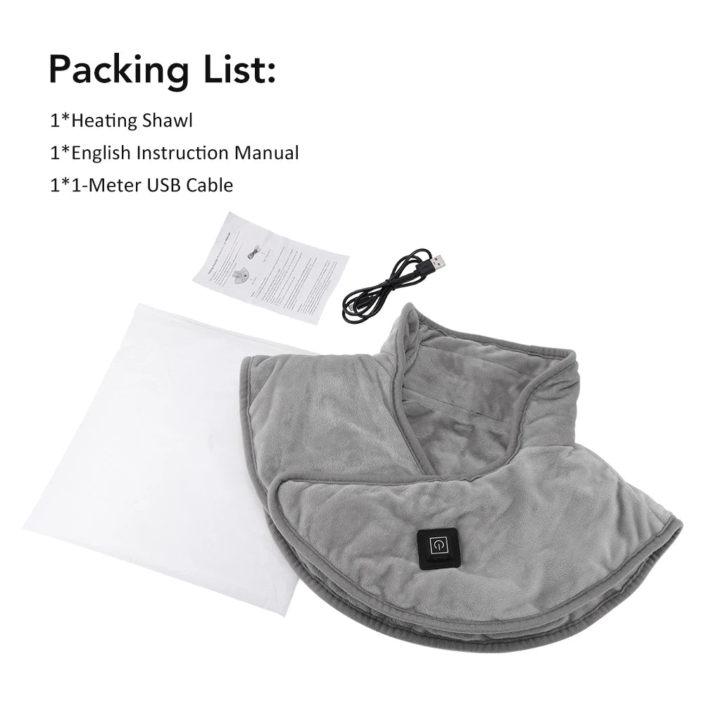 Electric Heating Shoulder Neck Pad USB Heated Back Wrap 3 Heat Level Soft Hot Compress Back Shawl Neck Shoulder Fast Heated Pad - Problems Solved