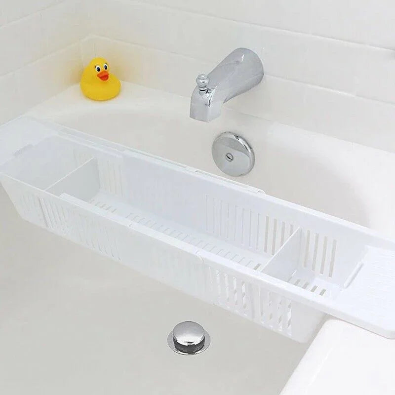 Bathtub Caddy Tray Basket Retractable Multifunction Bathroom Storage Bracket Drain Shelf Rack Bath Toys Organizer For Bathroom - Problems Solved