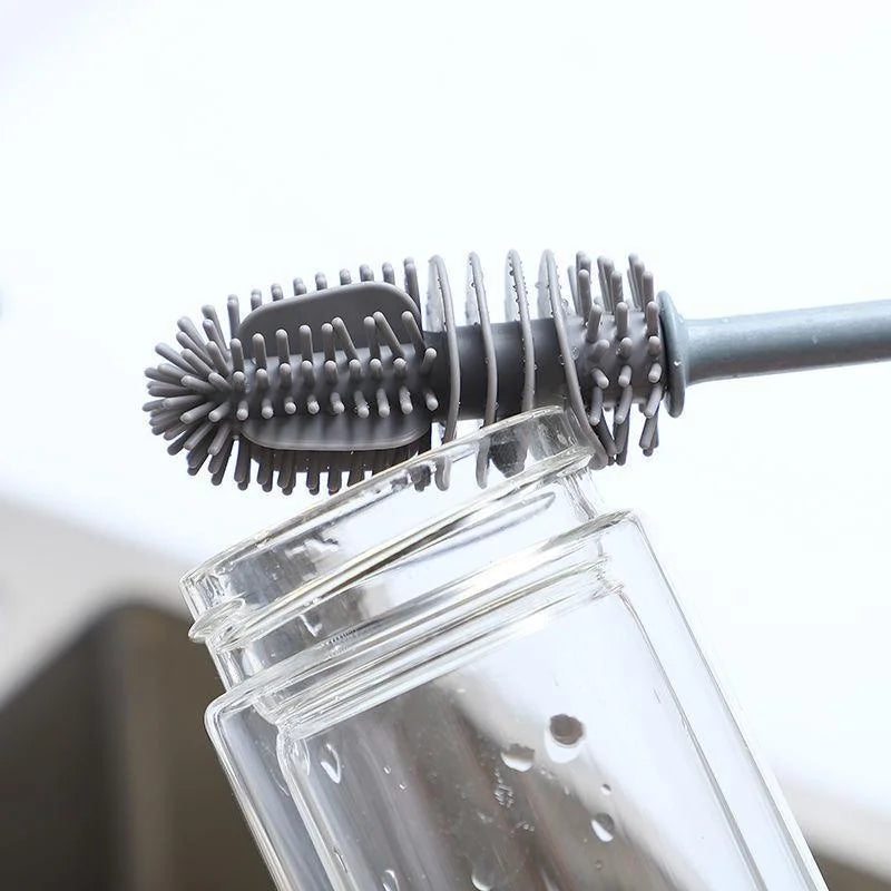 Silicone Milk Bottle Brush Cup Scrubber Glass Cleaner Kitchen - Problems Solved