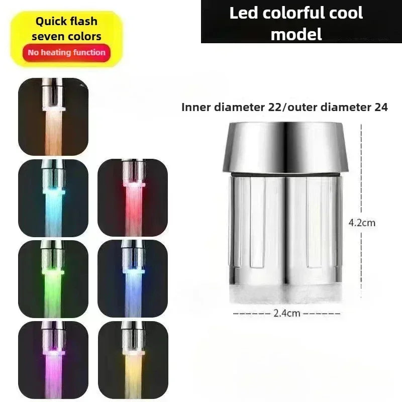 Bathroom LED Colorful Light-up Faucet Glow Water Saving Faucet Color-changing Temperature Control Nozzle Kitchen Accessories - Problems Solved