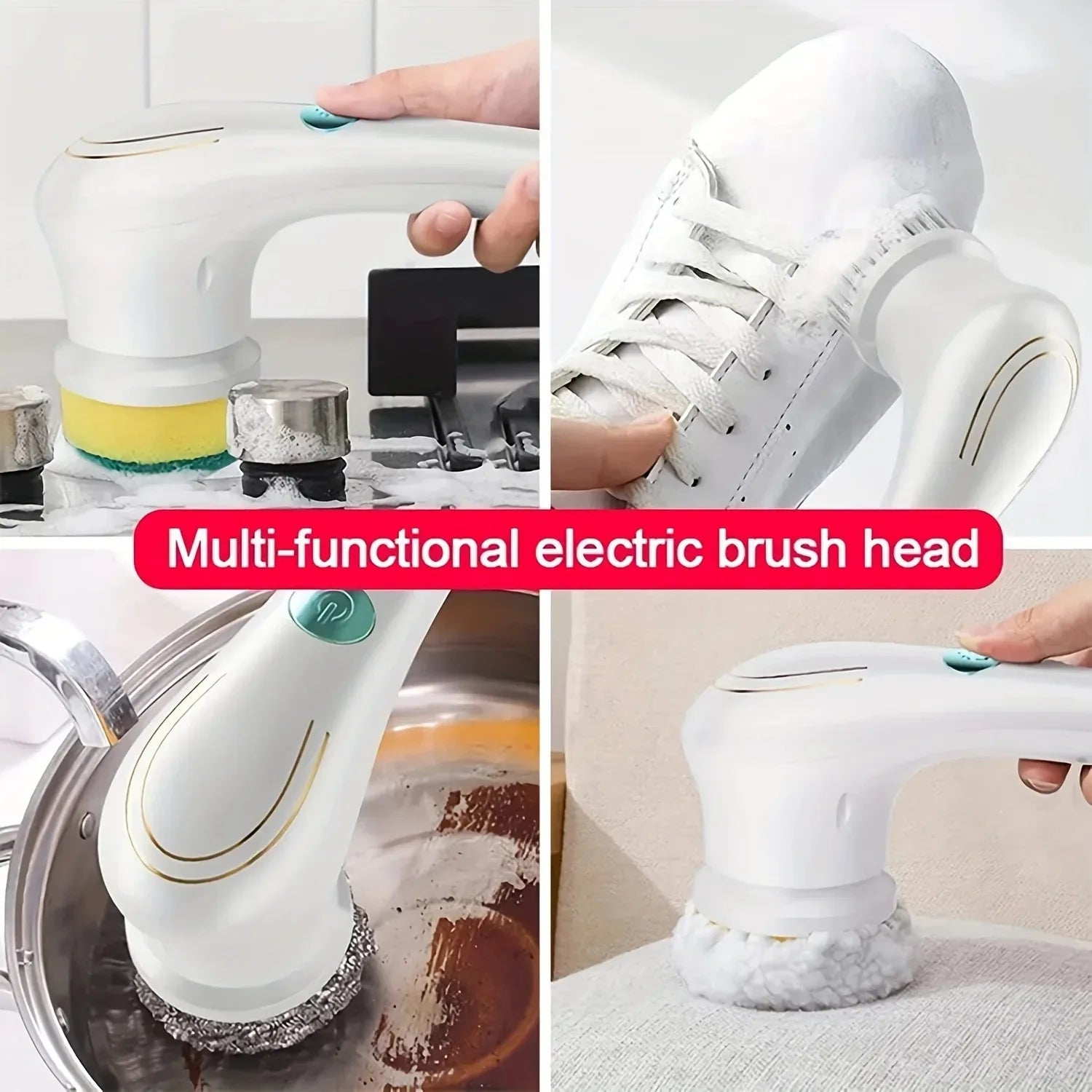 Household Cleaning Brush Multifunction USB 5 in 1 Bathroom - Problems Solved