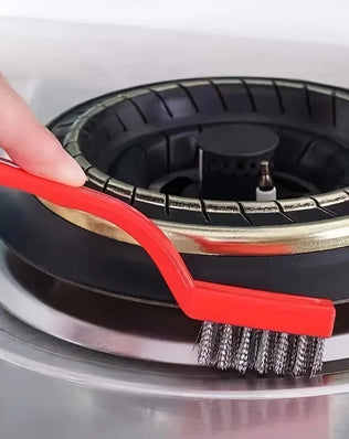 3pcs/gas stove cleaning brush stove range hood cleaning brush household kitchen dead corner decontamination wire brush - Problems Solved