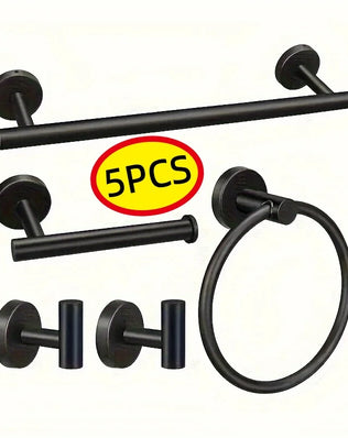 5-piece wall mounted hardware bathroom accessories, stainless steel towel bar, towel ring, toilet paper holder hook bathroom kit - Problems Solved