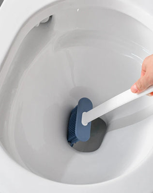 Wall Hanging Toilet Brush with Holder Long Handled Silicone Toilet Brush Soft Bristles WC Cleaning Brush Bathroom Accessories - Problems Solved