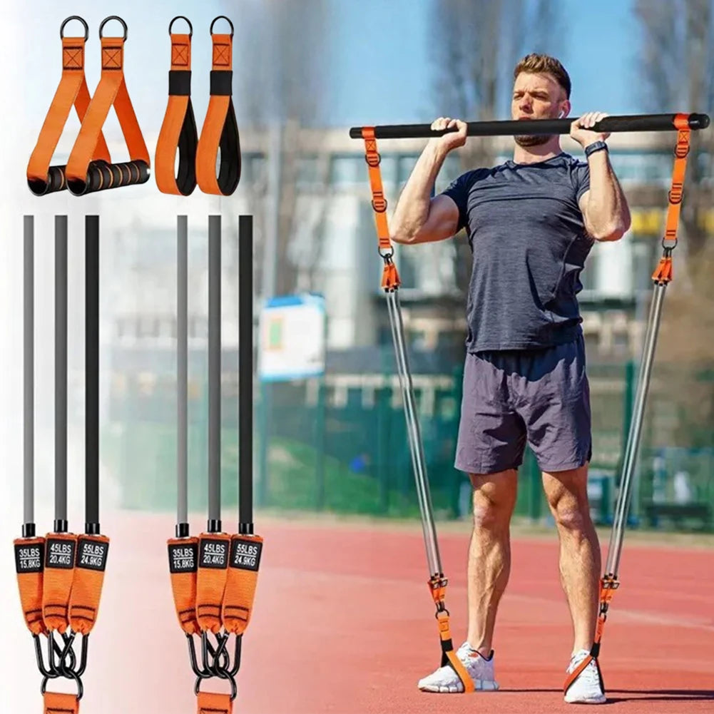 Pilates Bar Kit & Resistance Bands Multifunctional Pilates Bar Portable Yoga Pilates Stick Home Gym Strength Training Equipment - Problems Solved
