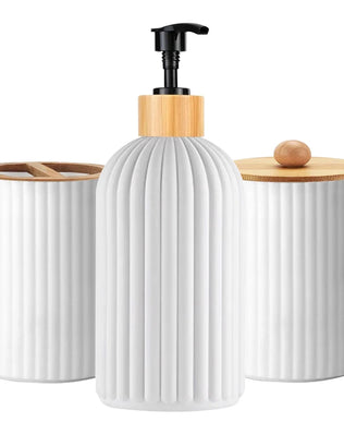 Bathroom Countertop Container Hand Soap Dispenser Cotton Ball Storage Box Toothbrush Holder Home Decoration Organizer - Problems Solved