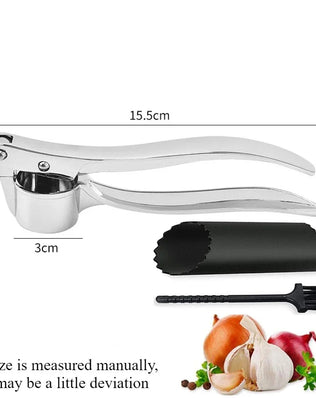 Kitchen Gadgets Garlic Press Stainless Steel Garlic Mincer Garlic Peeler and Cleaning Brush Ginger Peeler Household Tools - Problems Solved