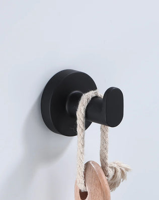 Bathroom Hardware Black Robe Hook Towel Rail Bar Rack Bar Shelf Tissue Paper Holder
