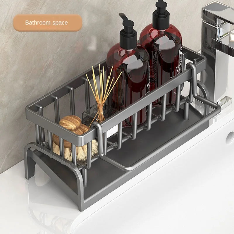 Kitchen Shelf Cleaning Cloth Storage Draining Rack Household Detergent Sponge Rack Water Sink Water Sink Water Sink Artifact - Problems Solved