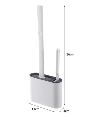 Wall Hanging Toilet Brush with Holder Long Handled Silicone Toilet Brush Soft Bristles WC Cleaning Brush Bathroom Accessories - Problems Solved