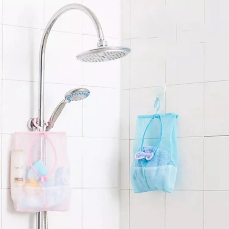 Bathroom Kids Toys Storage Bag Multifunctional Mesh Net Bag Makeup Organizer Drying Rack Balcony Socks Clothes Storage Basket - Problems Solved