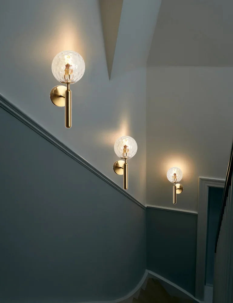 Nordic bathroom mirror front light simple glass wall lamp E14 living room bedroom modern background stair hotel aisle light - Problems Solved
