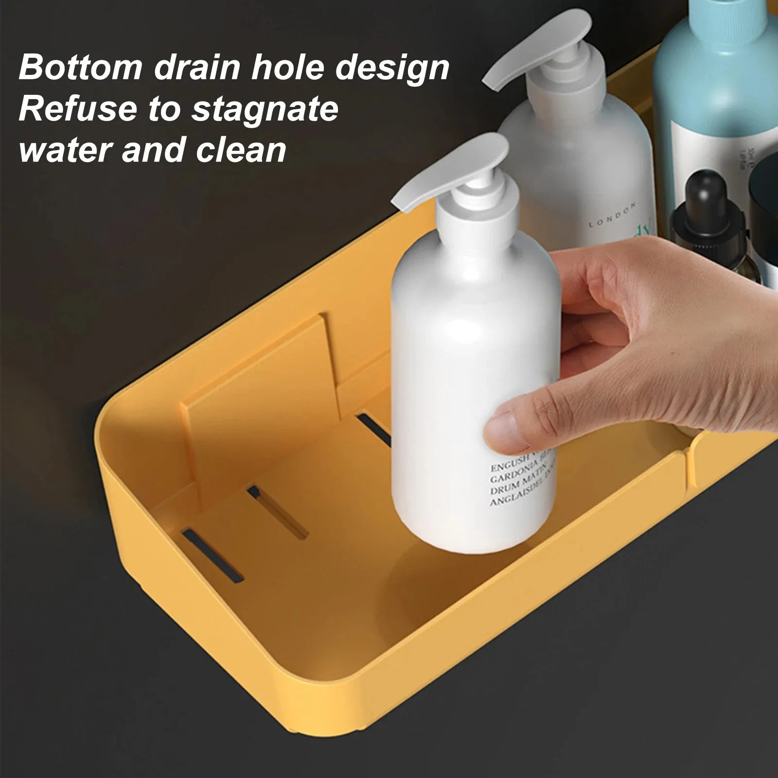 Bathroom  Kitchen Convenience Rack Shelf Makeup Storage Organizer Cosmetics Shampoo Rack Shower Shelf Wall Spice No Drilling - Problems Solved