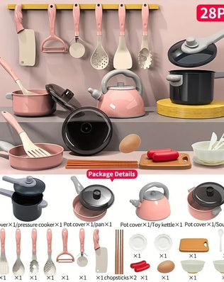 Kids Kitchen Set with Realistic Cooking Tools Creative Role Play - Problems Solved