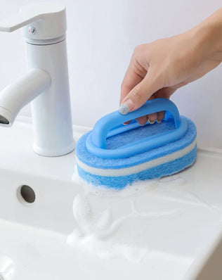 3PCS Cleaning Brush With Handle Sponge Wiping Kitchen Cleaning - Problems Solved