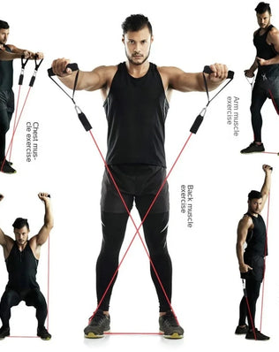 11pcs Fitness Resistance Bands Set Workout Exercise Tube Bands with Door Anchor Ankle Straps Cushioned Handles Carry Bags - Problems Solved