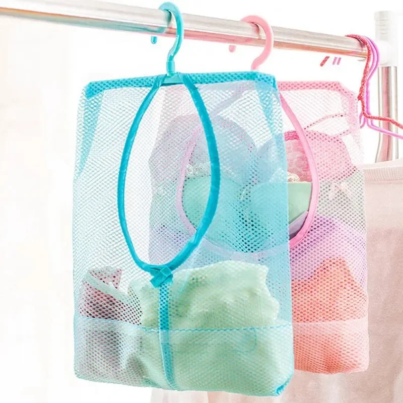 Bathroom Kids Toys Storage Bag Multifunctional Mesh Net Bag Makeup Organizer Drying Rack Balcony Socks Clothes Storage Basket - Problems Solved
