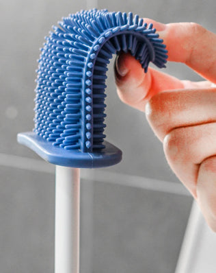 Wall Hanging Toilet Brush with Holder Long Handled Silicone Toilet Brush Soft Bristles WC Cleaning Brush Bathroom Accessories - Problems Solved