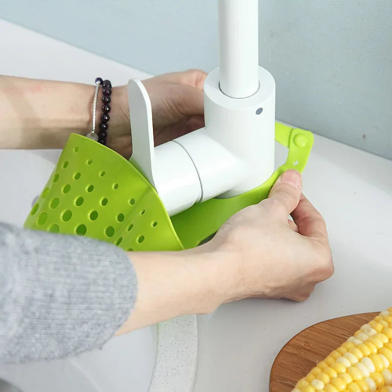 Home Storage Drain Basket Kitchen Sink Holder Adjustable Soap Sponge Shlf Drainer Organizer Gadget Bathroom Accessories - Problems Solved
