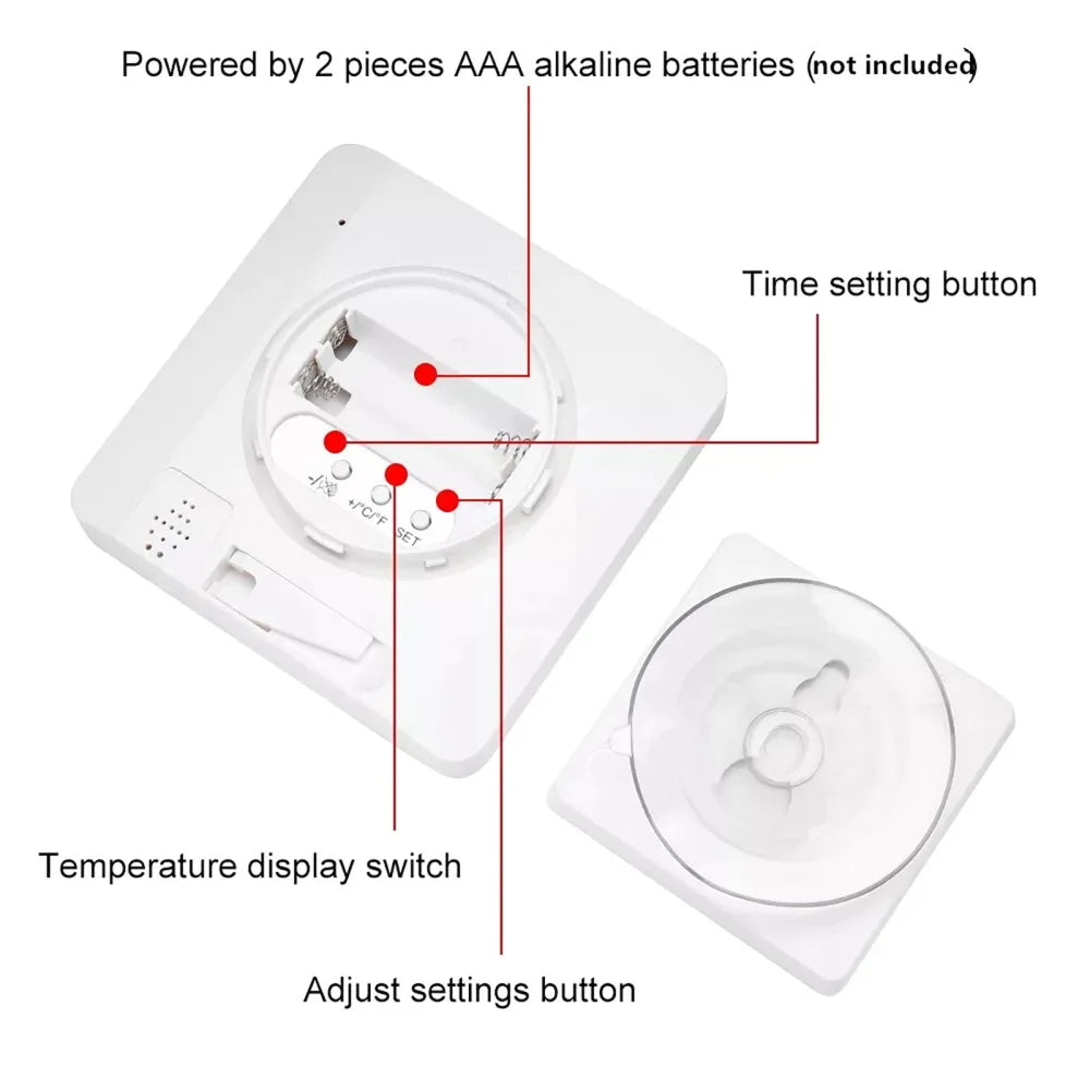 Digital Bathroom Wall Clock Shower Timer Waterproof For Water Spray LCD Screen Watch Temperature Humidity Clock For Shower Room - Problems Solved