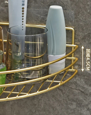 Bathroom Shelf Wall Mounted Corner Storage Shelves Shampoo Holder Cosmetic Rack Iron Shower Drain Basket Bathroom Organizer - Problems Solved