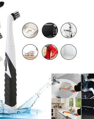 Bathroom Electric Brush Shoe Brush Cleaning Tool Gaps Corner Cleaning Wireless Cleaning Brush with 4Pcs Brush Heads - Problems Solved