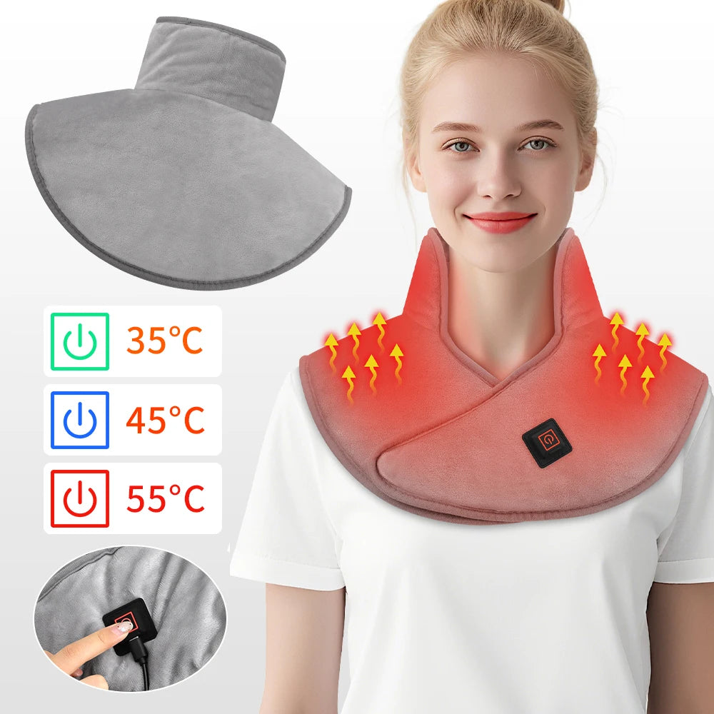 Electric Heating Shoulder Neck Pad USB Heated Back Wrap 3 Heat Level Soft Hot Compress Back Shawl Neck Shoulder Fast Heated Pad - Problems Solved