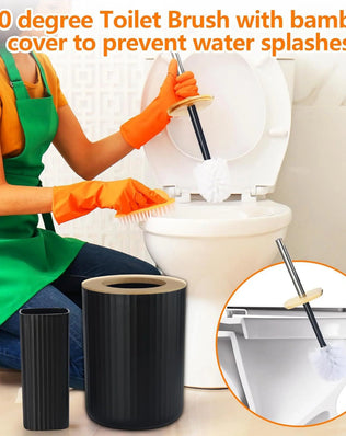 Modern Bathroom Essentials Set/Includes Toothbrush Holder, Waste Bin, Toilet Brush, Cup, Soap Dish and Soap Dispenser - Problems Solved