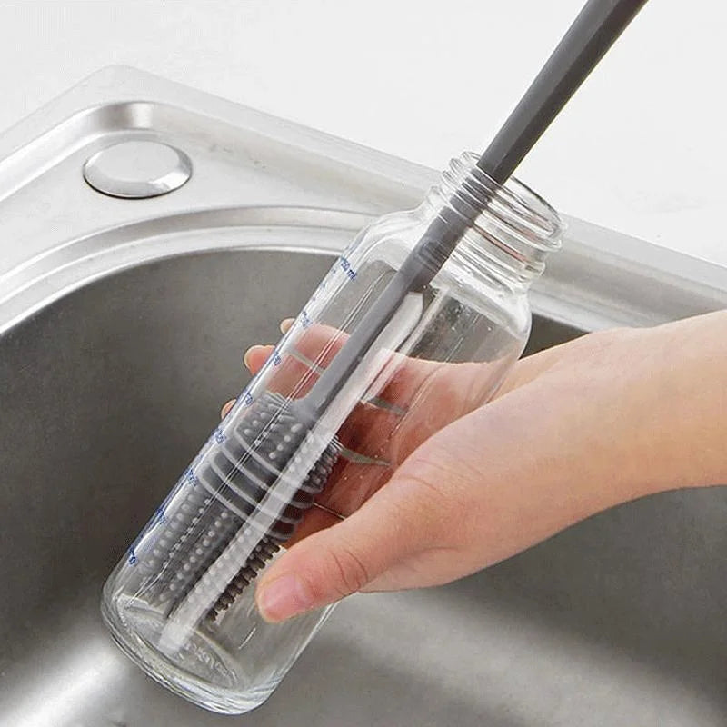 Silicone Milk Bottle Brush Cup Scrubber Glass Cleaner Kitchen - Problems Solved