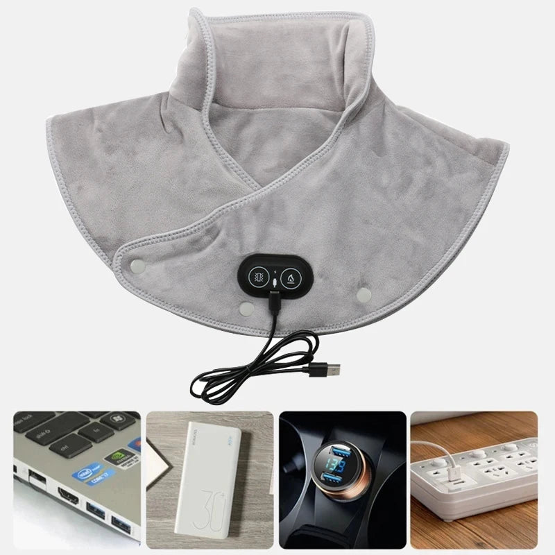 Electric Heating Shoulder Neck Pad Soft Comfortable Thermal Compress Cervical Shawl USB Heated Back Warm Wrap Tool Relief Fatigu - Problems Solved