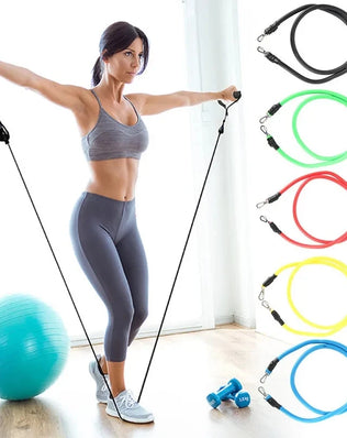 11pcs Fitness Resistance Bands Set Workout Exercise Tube Bands with Door Anchor Ankle Straps Cushioned Handles Carry Bags - Problems Solved