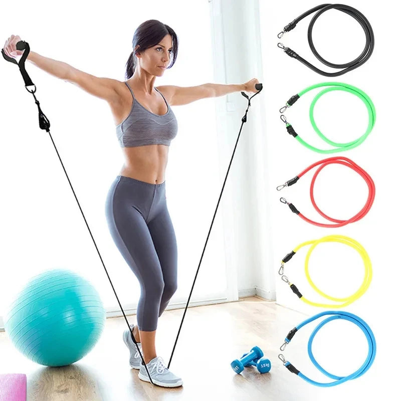 11pcs Fitness Resistance Bands Set Workout Exercise Tube Bands with Door Anchor Ankle Straps Cushioned Handles Carry Bags - Problems Solved