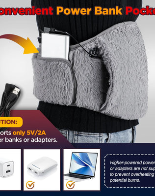 3 Levels Electric Heating Abdomen Belt  Cold-Proof Uterine Belt Hand Waist Warming Pad  Women Menstrual Relief Pain USB Charging - Problems Solved