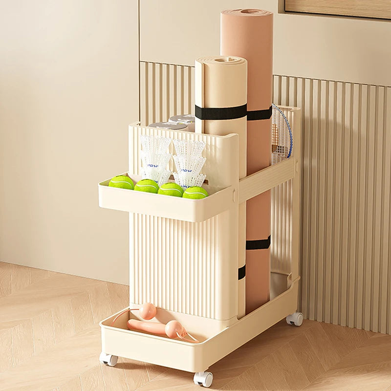 Gym Equipment Holder With Wheels Sports Equipment Storage Rack Yoga Mat Storage Basket Fitness Equipment Sports Tools Organizer - Problems Solved