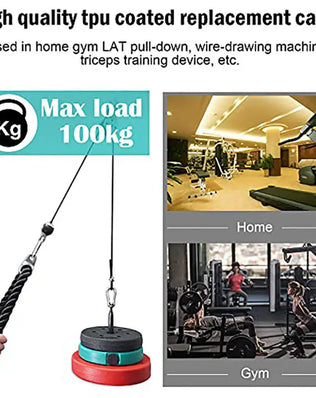 Heavy Duty Fitness Cable PU Coated Pulley Rope Adjustable Home Gym Equipment Accessories Arm Triceps Training Cable Fly System - Problems Solved