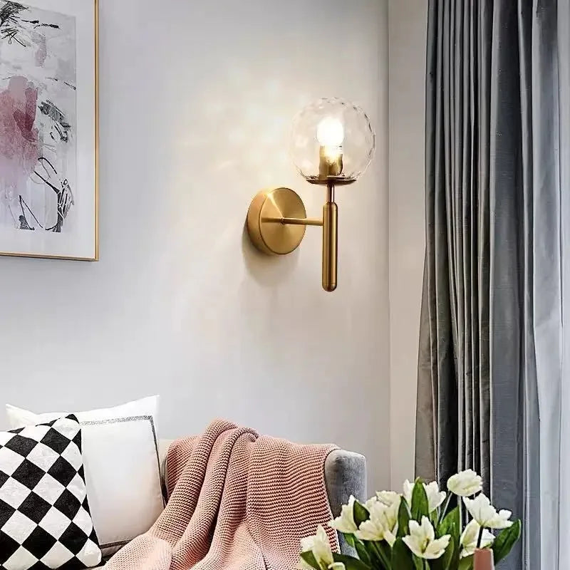 Nordic bathroom mirror front light simple glass wall lamp E14 living room bedroom modern background stair hotel aisle light - Problems Solved