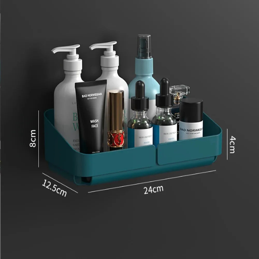 Bathroom  Kitchen Convenience Rack Shelf Makeup Storage Organizer Cosmetics Shampoo Rack Shower Shelf Wall Spice No Drilling - Problems Solved