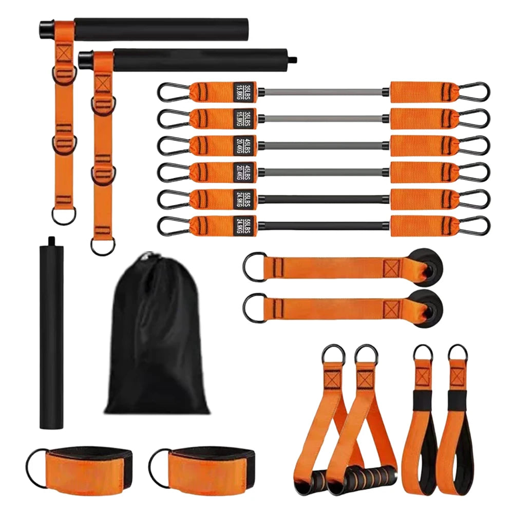 Pilates Bar Kit & Resistance Bands Multifunctional Pilates Bar Portable Yoga Pilates Stick Home Gym Strength Training Equipment - Problems Solved