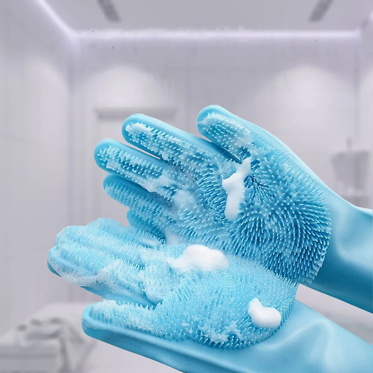 Pet Grooming Cleaning Gloves Dog Cat Bathing Shampoo Glove Scrubber Magic Dishwashing Cleanner Sponge Silicon Hair Removal Glove - Problems Solved