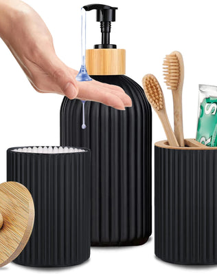 Bathroom Countertop Container Hand Soap Dispenser Cotton Ball Storage Box Toothbrush Holder Home Decoration Organizer - Problems Solved