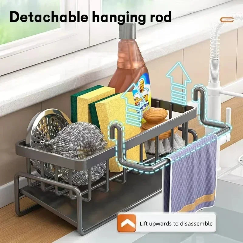 Kitchen Sponge Rack Drain Water Place Dish Soap Organize Rags - Problems Solved