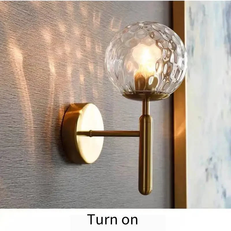 Nordic bathroom mirror front light simple glass wall lamp E14 living room bedroom modern background stair hotel aisle light - Problems Solved