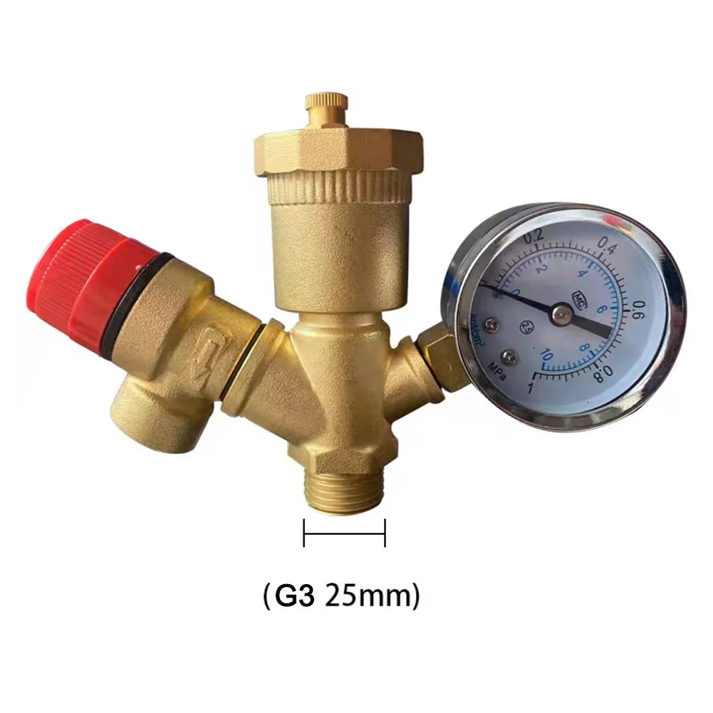 1/2'' 3/4'' 1'' Boiler Safety Group Brass Safety Valve Pressure Relief Valve With Pressure Gauge For Heating System Water Heater - Problems Solved